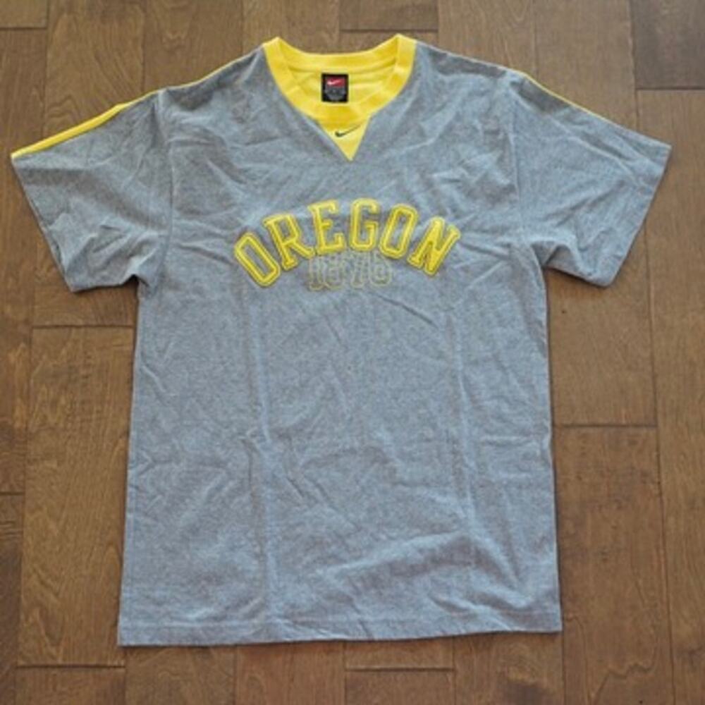 Vtg Nike Short Sleeve Pullover Oregon Shirt Gray Womens Size Small